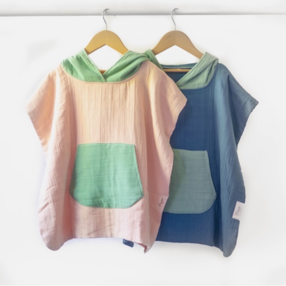 Crane Baby Muslin Hooded Poncho Desert Rose NWT
